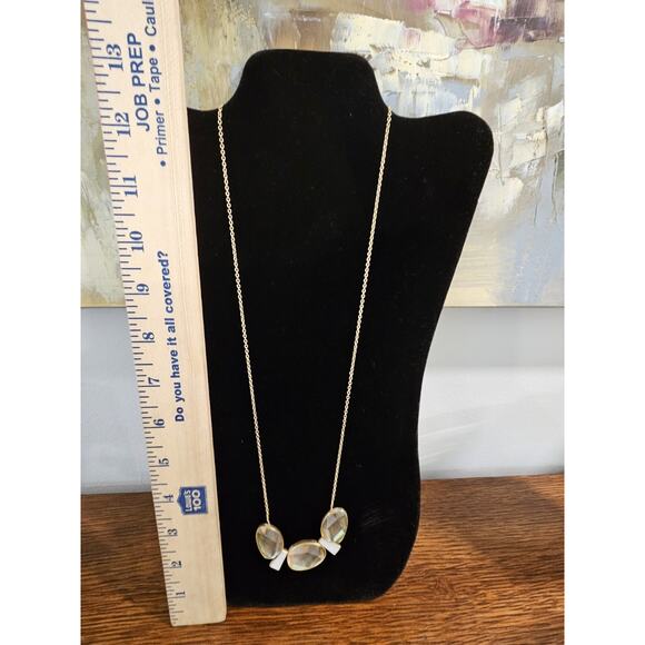 SPARTINA Gold Tone Slide Necklace Shell Pendants Abalone Lucite Satin Finish Adj - Picture 6 of 6